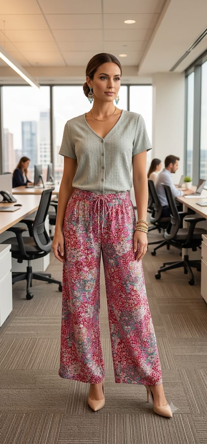 Floral palazzo trousers
