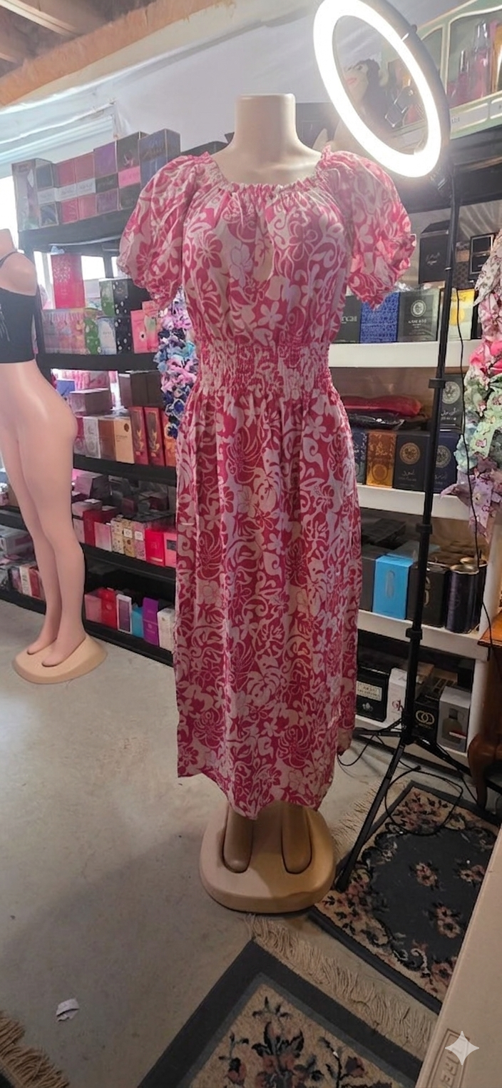 Vestido Floral con Elástico en Cintura