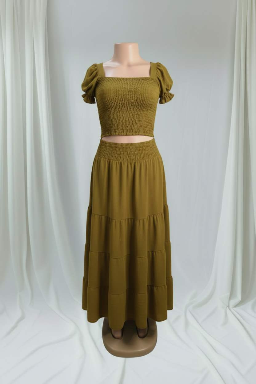 Set de Falda de Dos Piezas con Elástico Ancho en la Cintura | S/M y L/XL