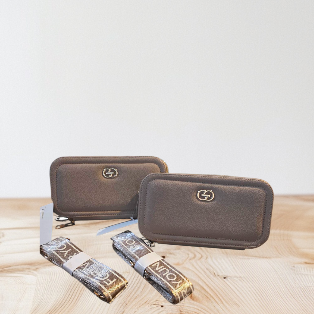 Cartera Crossbody Estilo Monograma de Lujo – Cuero Sintético con Compartimentos