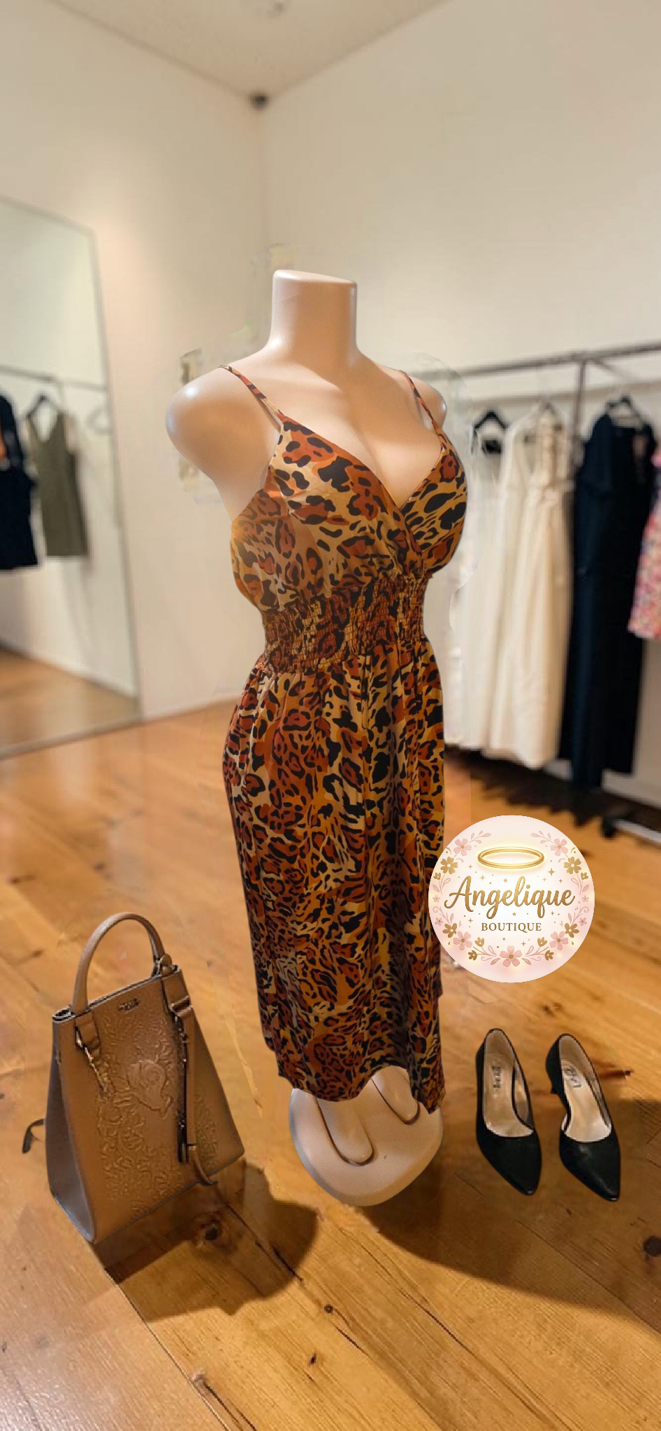 Vestido Animal Print Cheetah con Escote en V