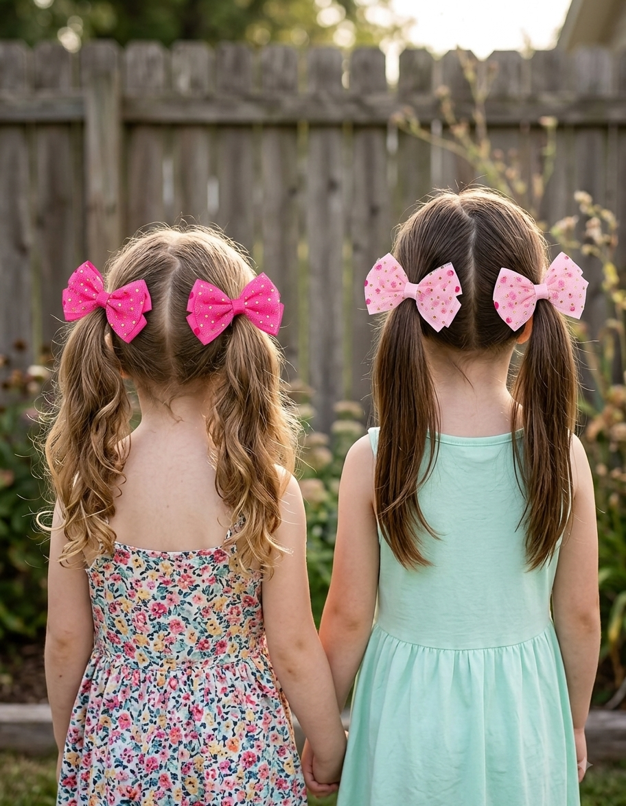 Hair Bow Set of 4 – Assorted Colors & Styles