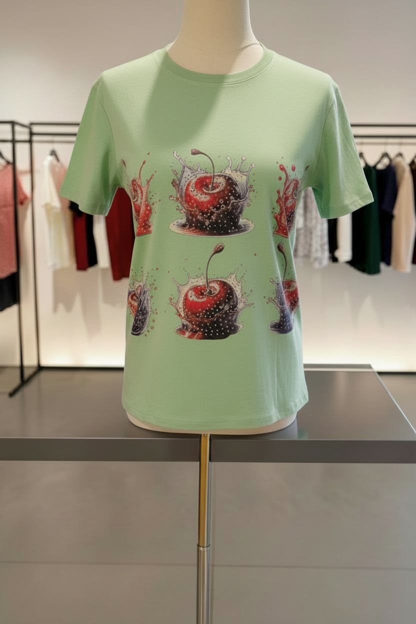 Blusa Cherry con Pedrería