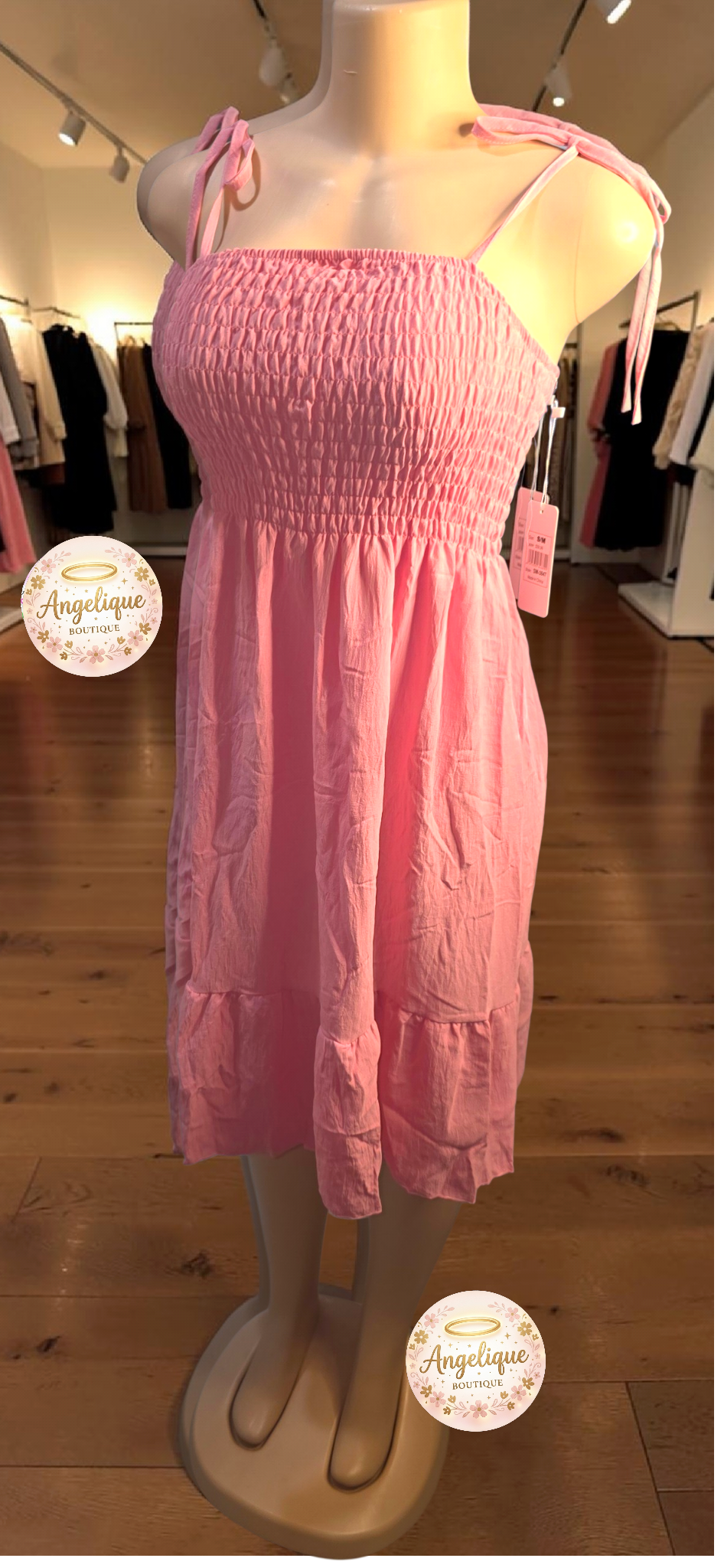 Vestido Corto de Tirantes – 65% Algodón / 35% Poliéster