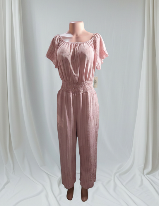 Enterizo Jumper Rallado con Estrechez en la Cintura | S/M y L/XL