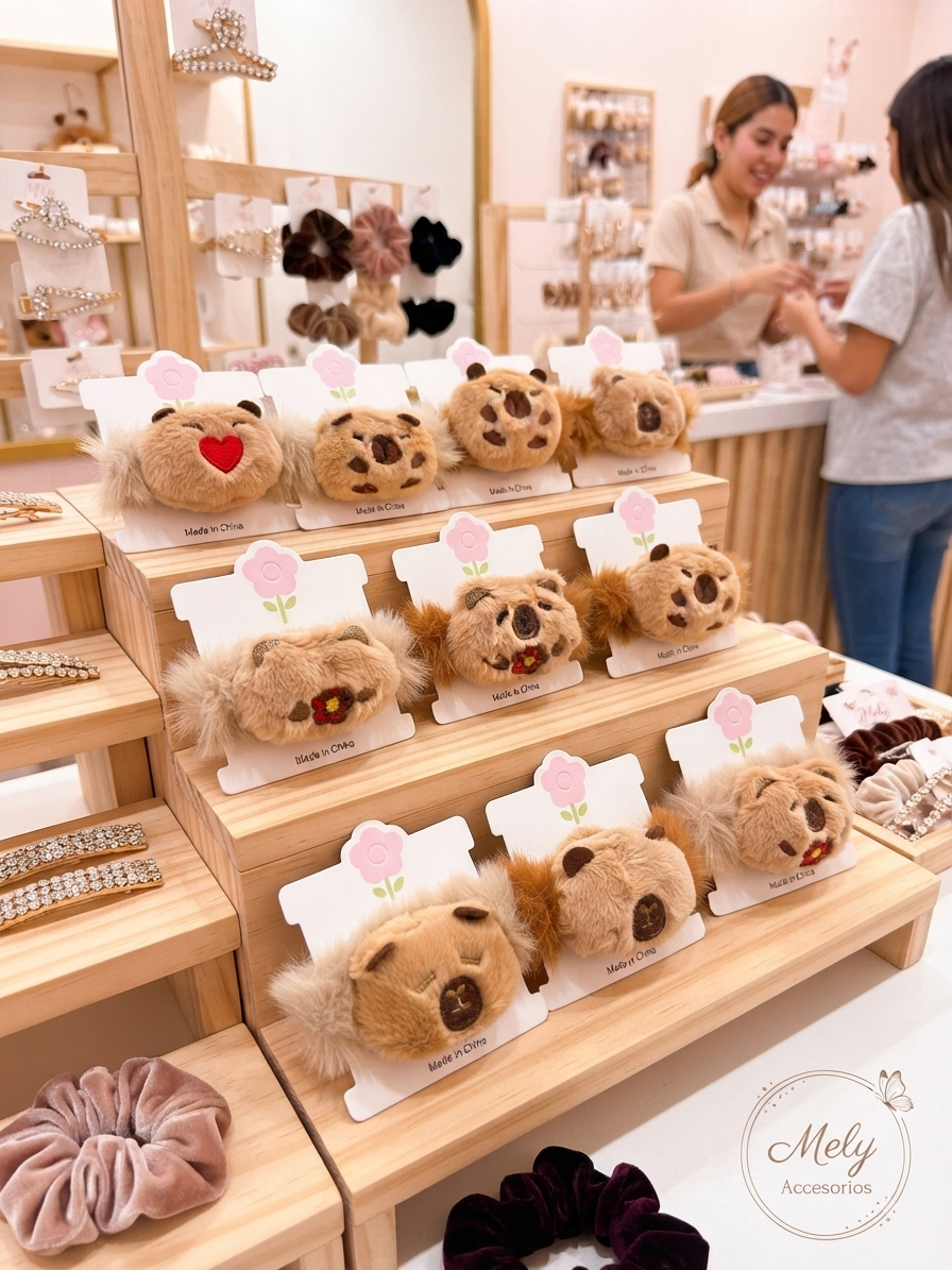 Capybara Hair Ties Set of 2 – Cute Animal Scrunchies