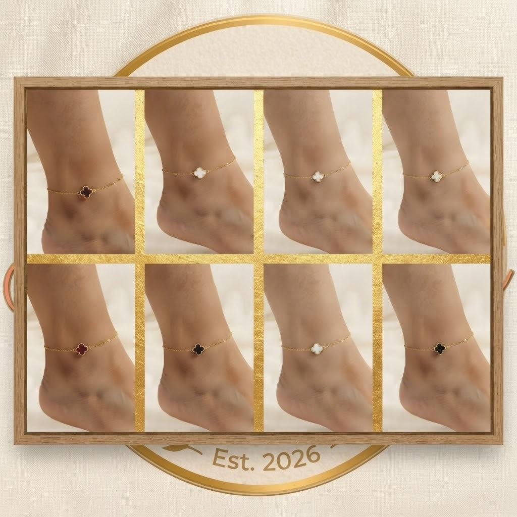 Women's Luxury Monogram Charm Anklet – Stainless Steel