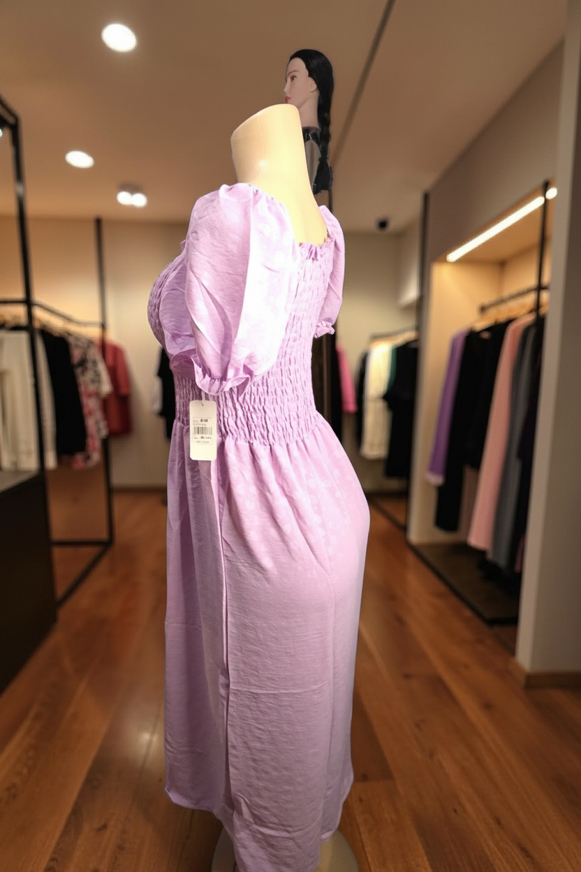 Vestido Largo Casual con Estampado de Corazones y con Cinta Ajustable stretch