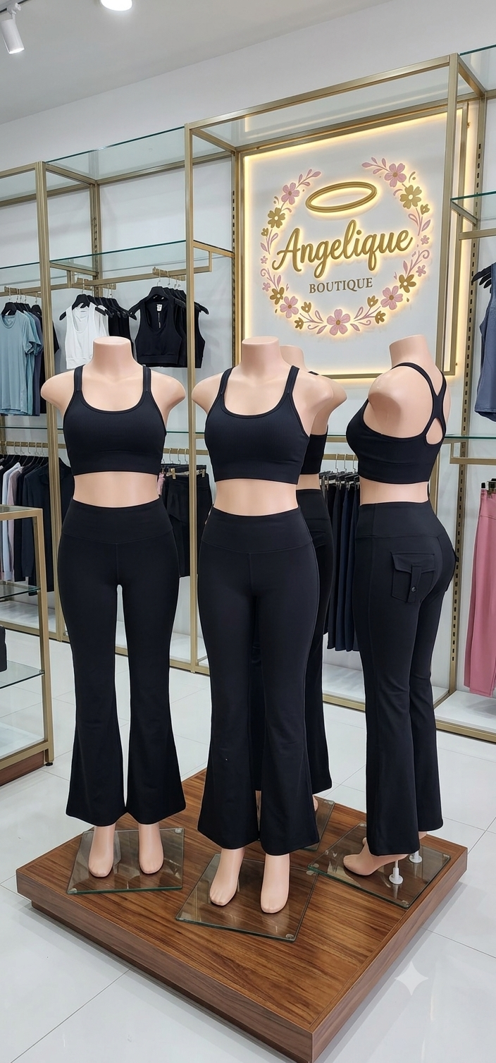 Leggings Acampanado con Bolsillos y Botones Media Compresión Grande-Extragrande