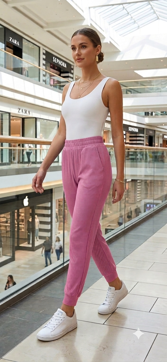 Pantalones Joggers con Bolsillos y Elástico en la Cintura