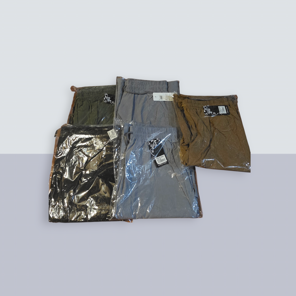 Pantalón Cargo con Bolsillos y Elástico en Cintura | Marrón, Verde, Negro & Gris