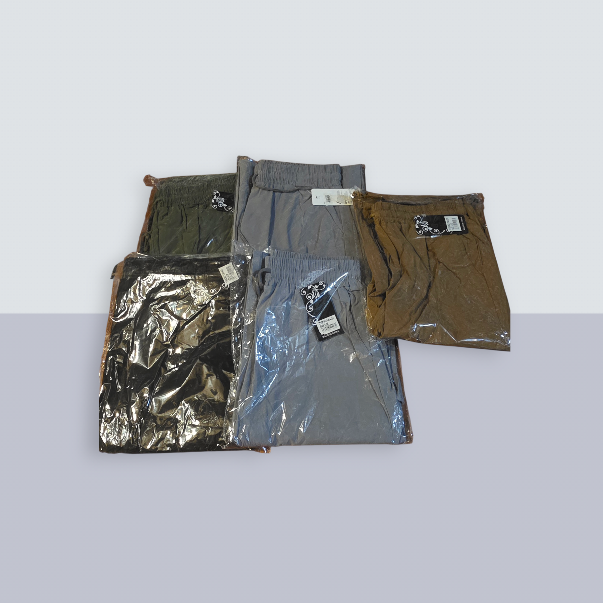 Pantalón Cargo con Bolsillos y Elástico en Cintura | Marrón, Verde, Negro & Gris