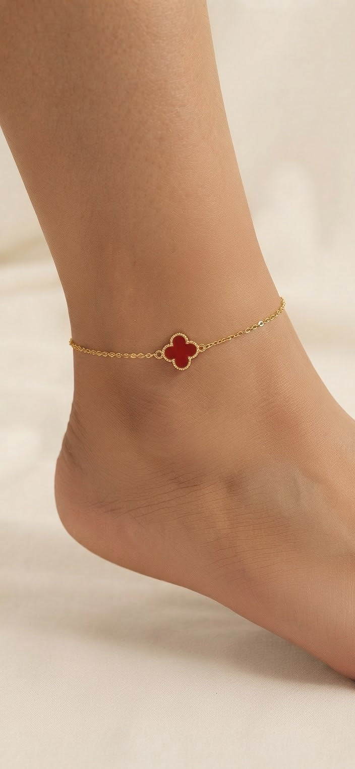 Women's Luxury Monogram Charm Anklet – Stainless Steel
