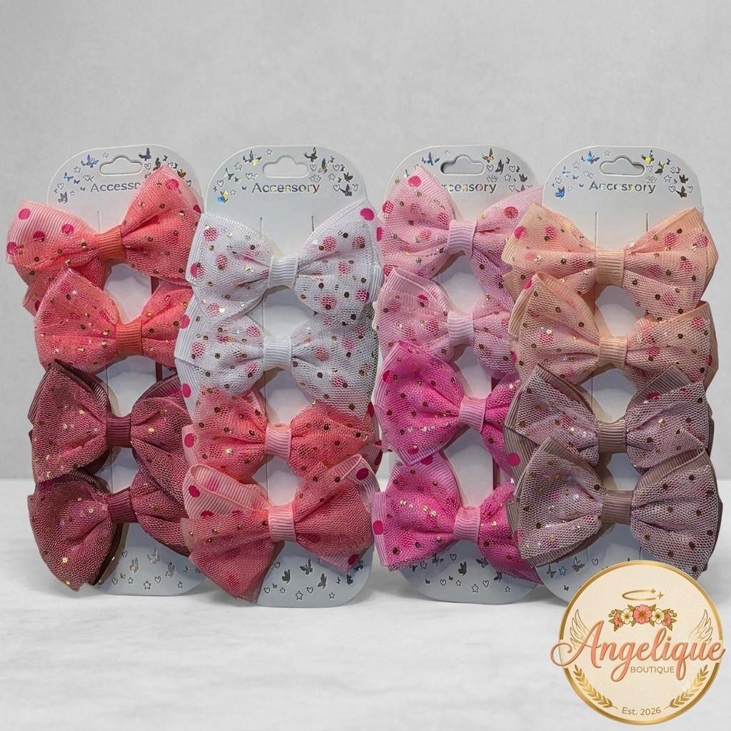 Hair Bow Set of 4 – Assorted Colors & Styles