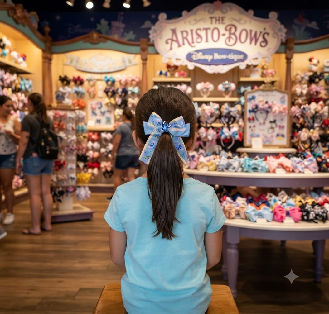 Stitch & Angel Tail Hair Bow Clip for Girls
