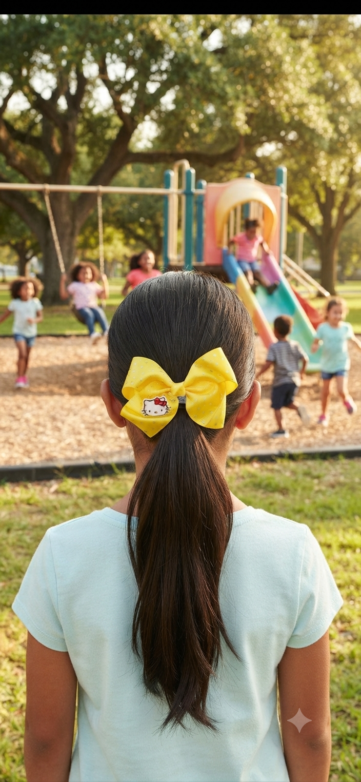 Hello Kitty Big Glitter Hair Bow for Girls