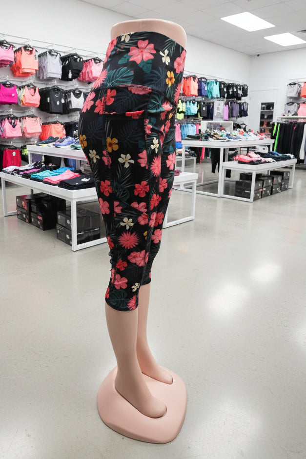 High Compression Midi Floral Leggings