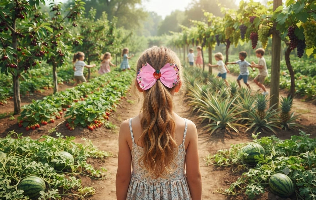 Fruit Grosgrain Hair Bow Clip for Girls