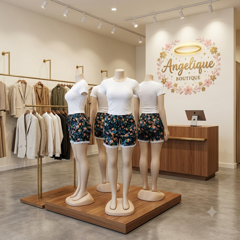 Short Floral con Bolsillos y Cordón Ajustable en la Cintura