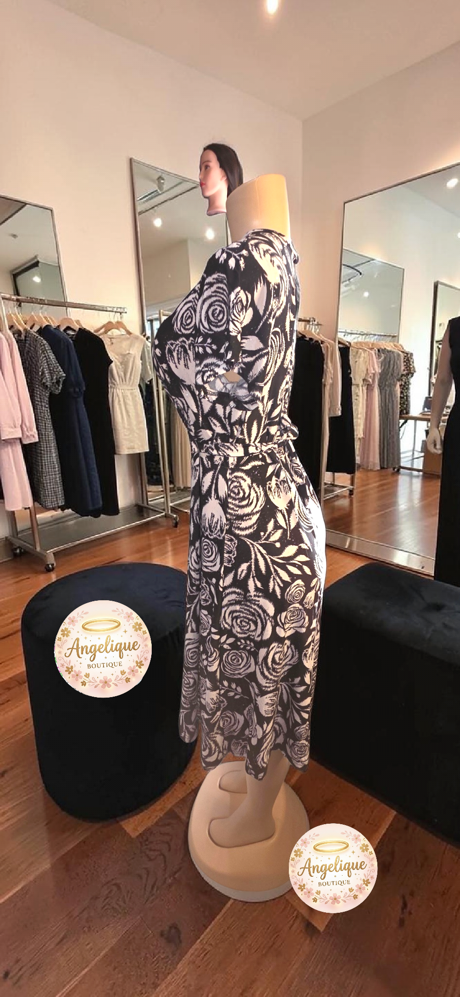 Vestido Floral Midi — Suavidad, Color y Estilo en Cada Curva