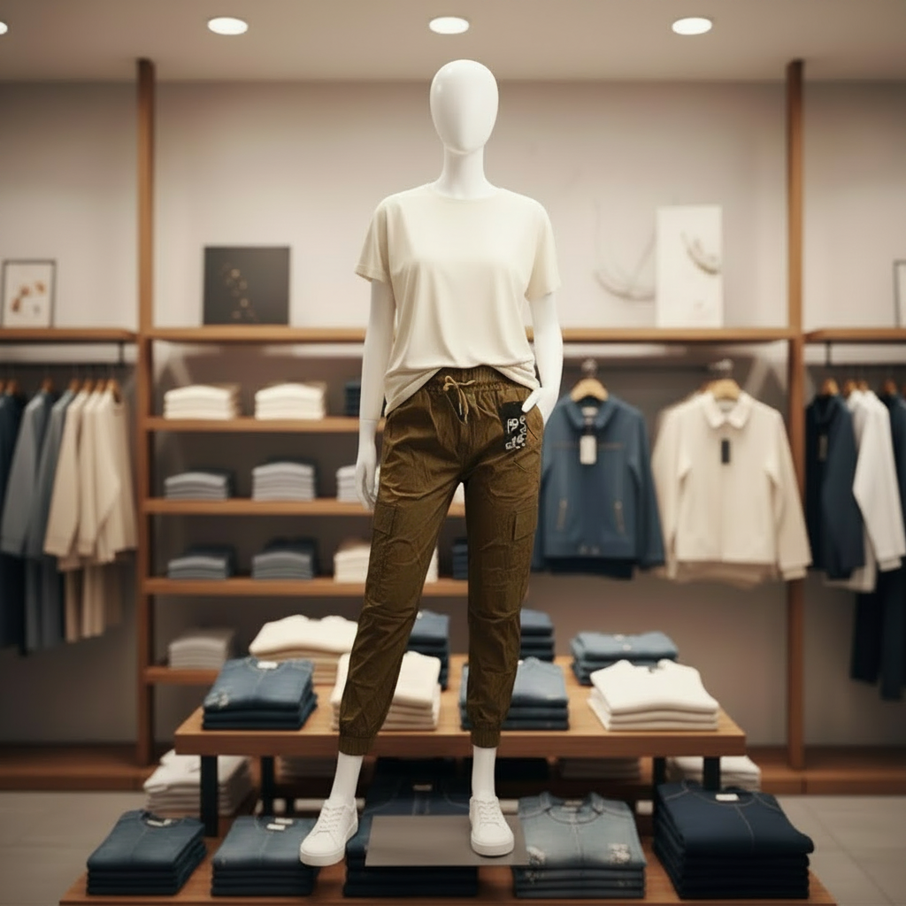 Pantalón Cargo con Bolsillos y Elástico en Cintura | Marrón, Verde, Negro & Gris