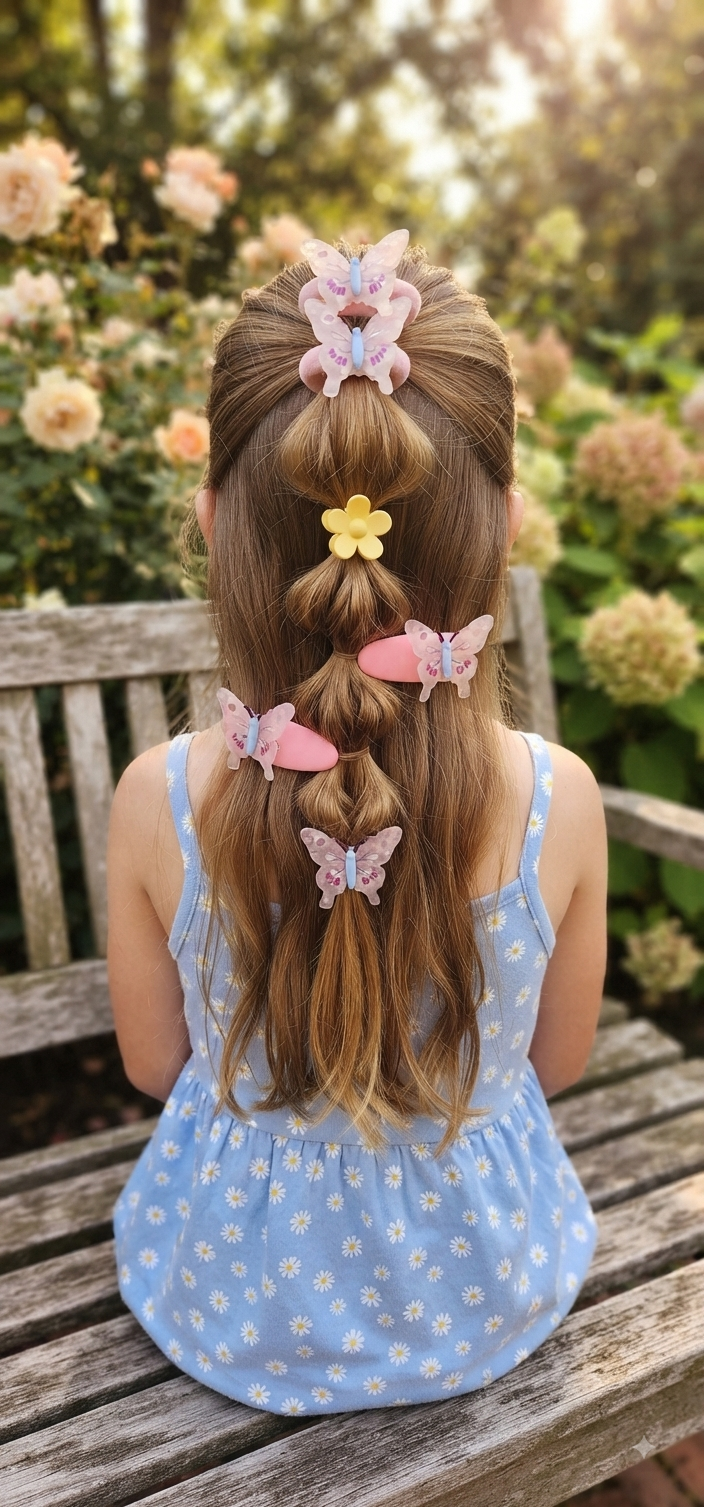 5-Piece Girls Hair Accessories Set – Bows & Clips