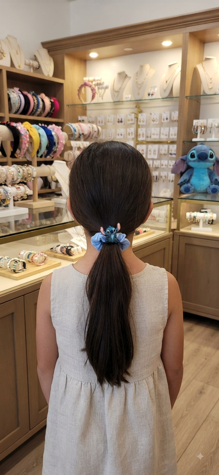 Cartoon Character Scrunchies Set of 2 – Cute Hair Ties for Girls