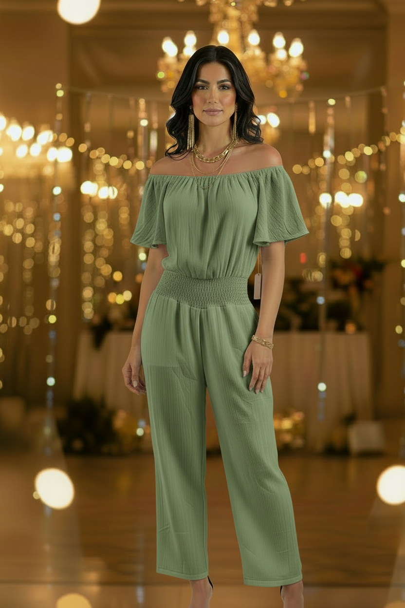 Enterizo Jumper Rallado con Estrechez en la Cintura | S/M y L/XL