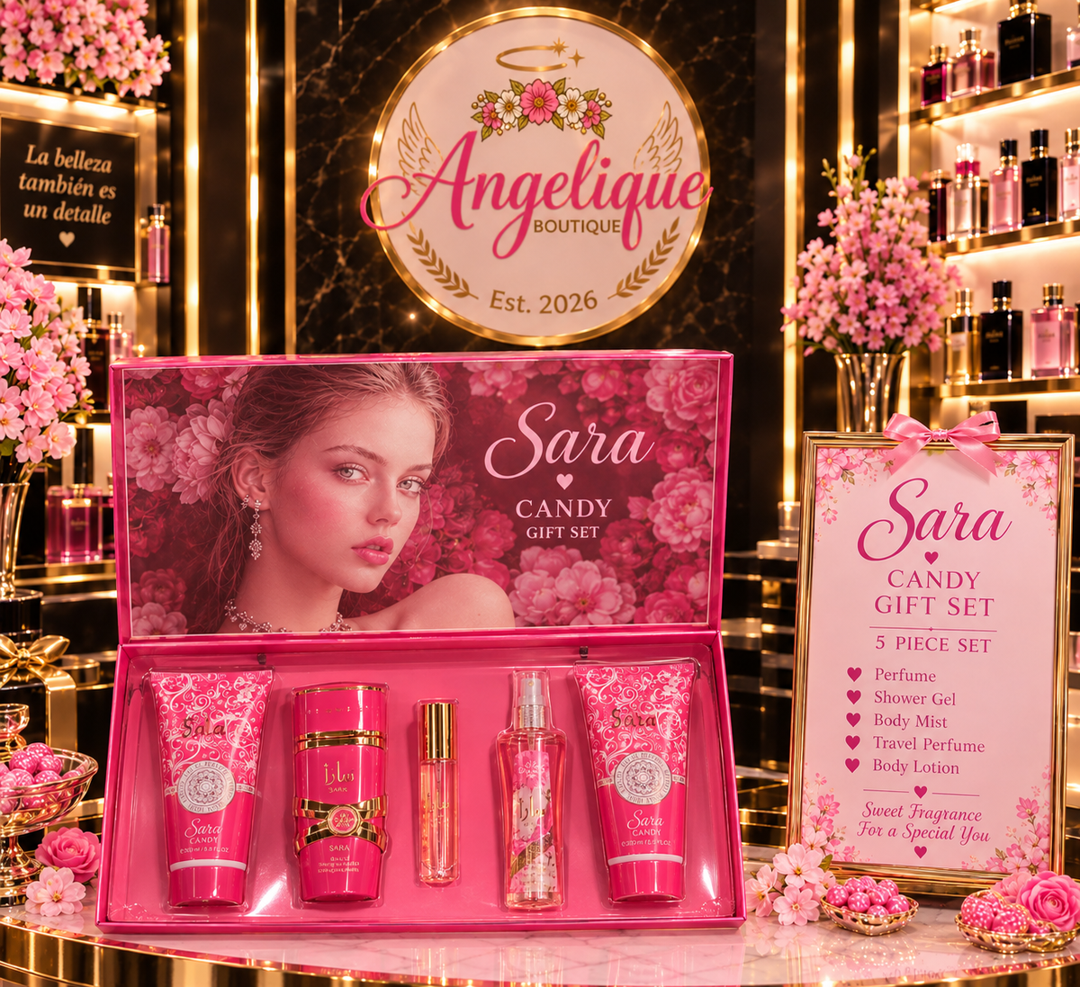 Sara Candy 5-Piece Perfume Gift Set for Women - Angelique Boutique