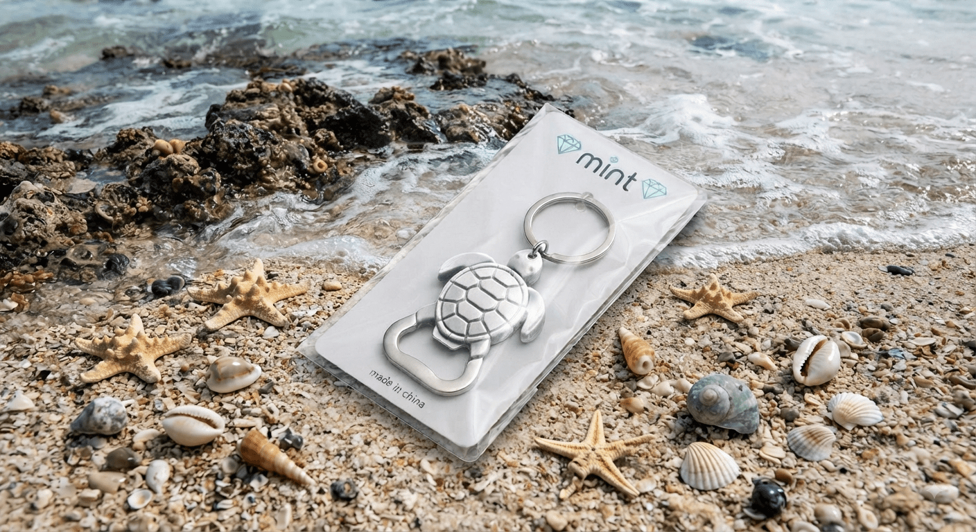 Sea Turtle Keychain with Bottle Opener – Metal Charm - Angelique Boutique