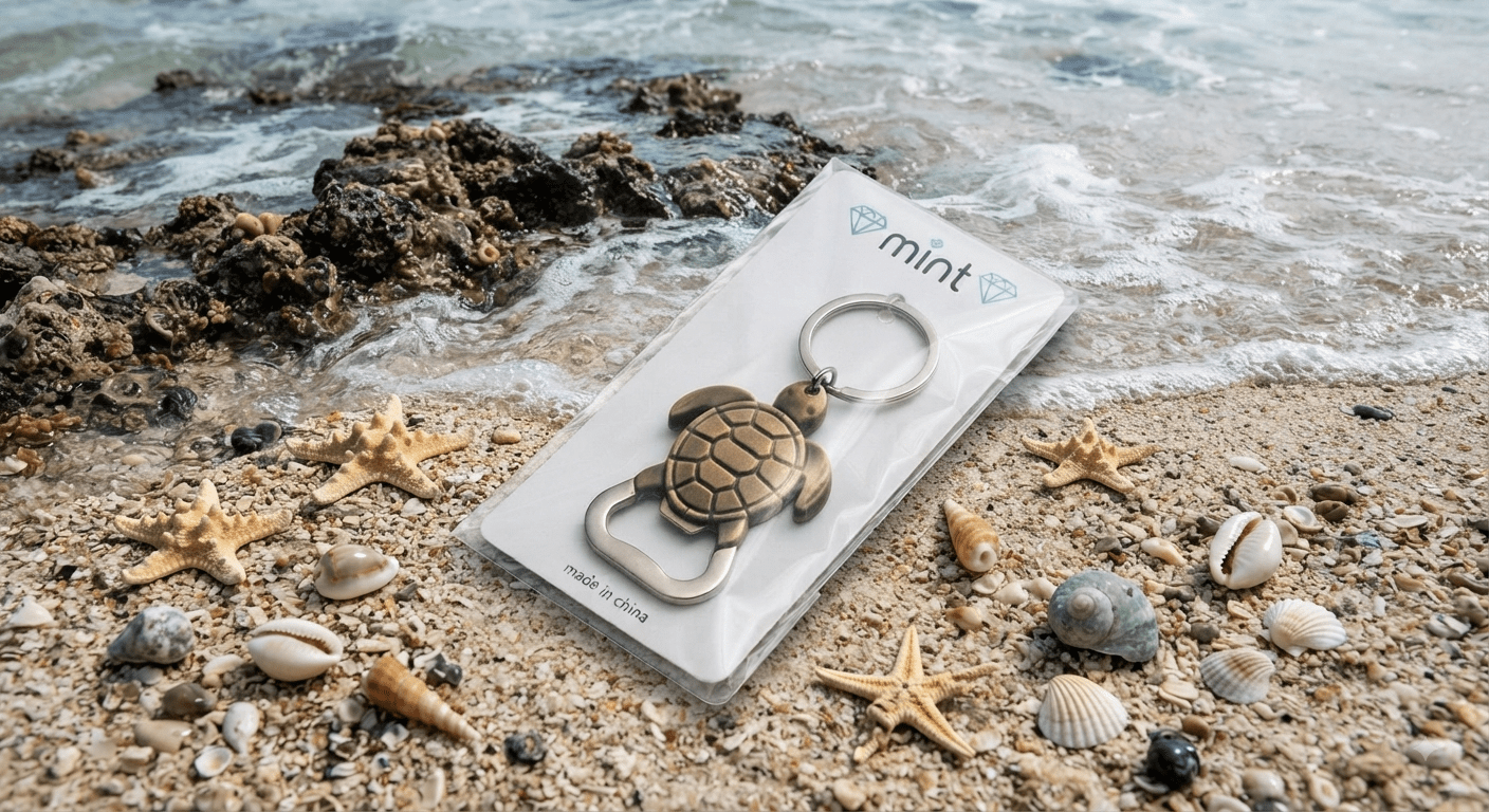 Sea Turtle Keychain with Bottle Opener – Metal Charm - Angelique Boutique