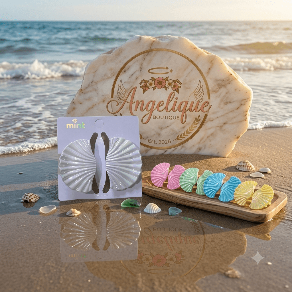 Seashell Hair Clip Set of 2 – Pastel Colors - Angelique Boutique