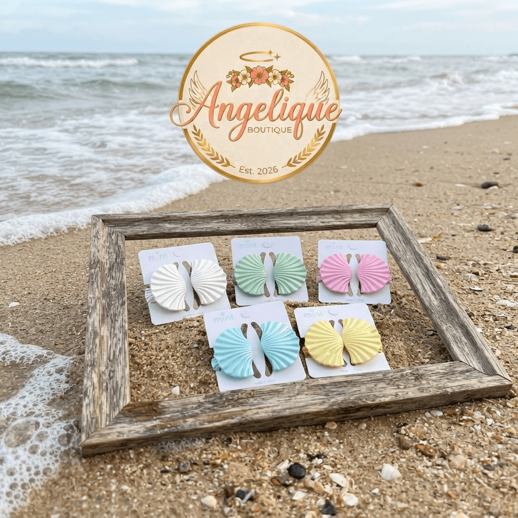 Seashell Hair Clip Set of 2 – Pastel Colors - Angelique Boutique