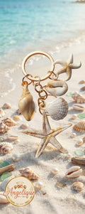 Seashell & Starfish Keychain Charm Set – Beach Accessory - Angelique Boutique