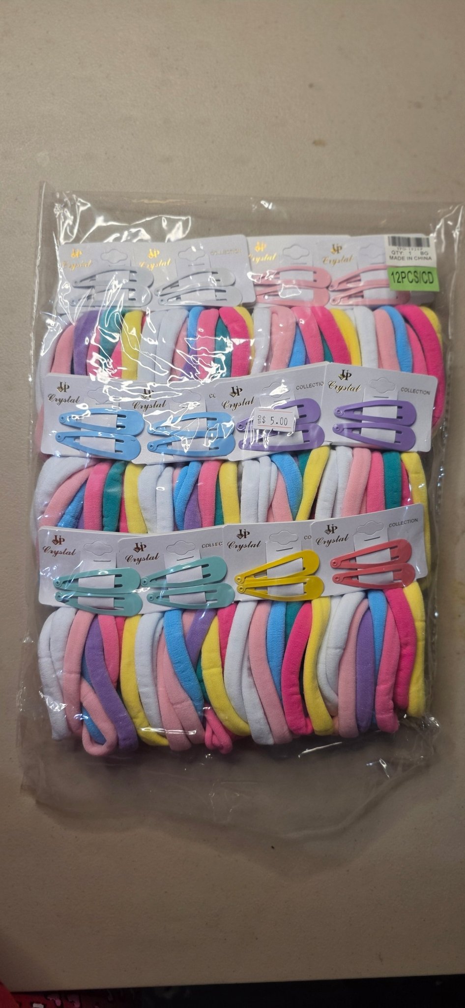 Set of 10 Hair Ties & 2 Pins – Multicolor Pack for Women - Angelique Boutique