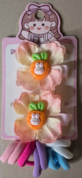 Set of 2 Hair Bows + 10 Hair Ties for Girls - Angelique Boutique