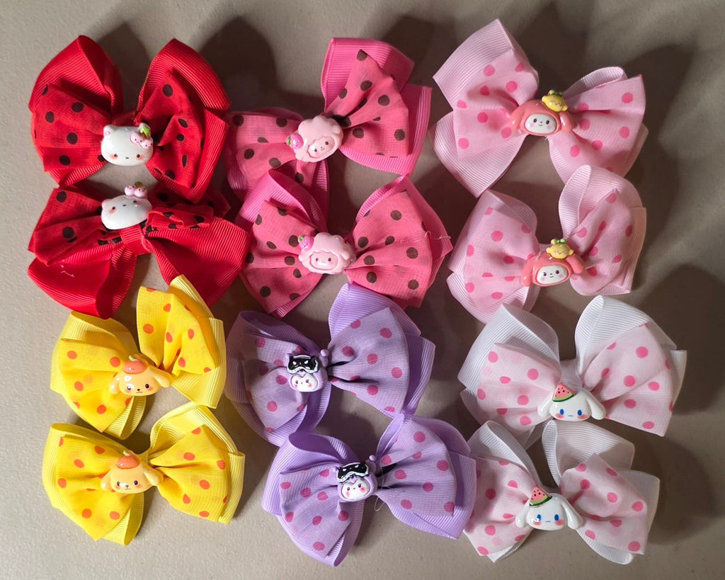 Set of 2 Hello Kitty & Friends Polka Dot Hair Bows - Angelique Boutique
