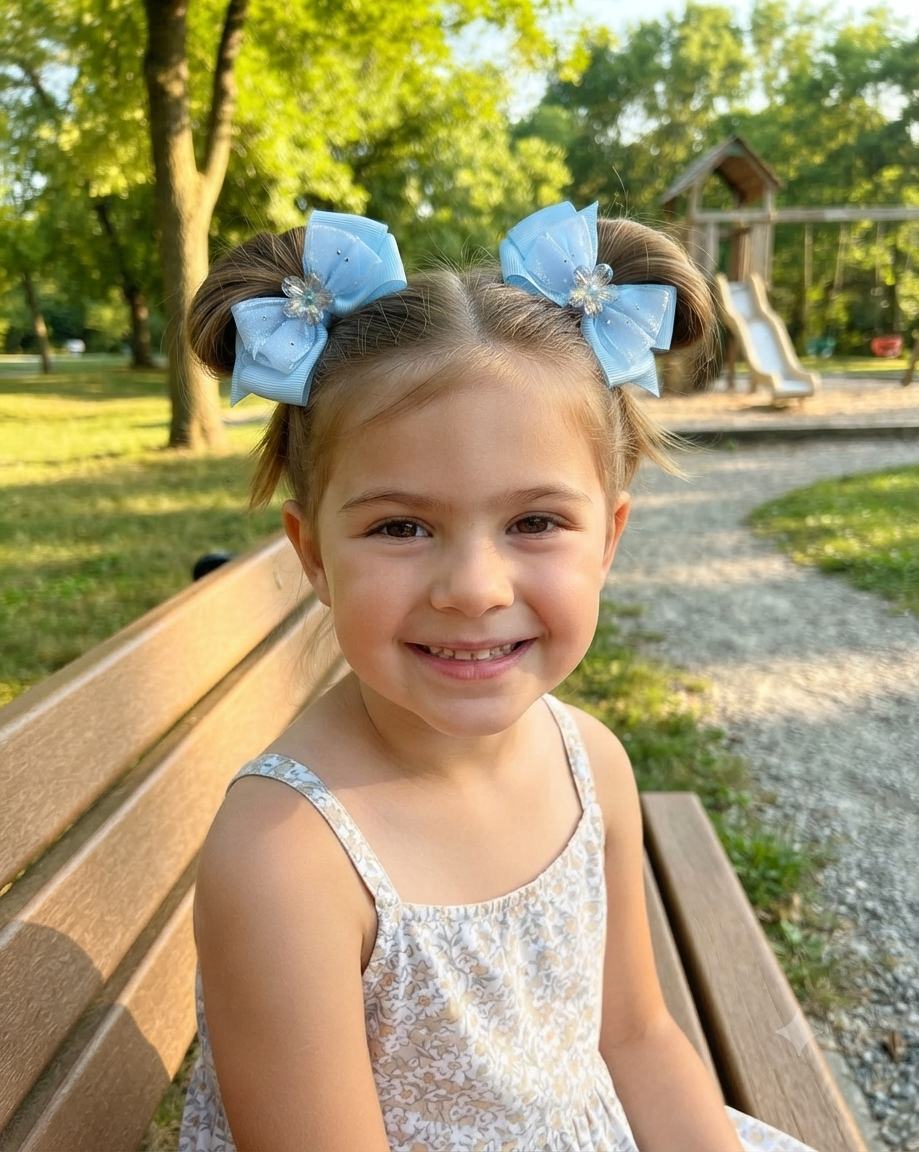Set of 2 Mickey Mouse Glitter & Pearl Hair Bows for Women - Angelique Boutique