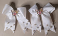Set of 2 Mickey Mouse Glitter & Pearl Hair Bows for Women - Angelique Boutique