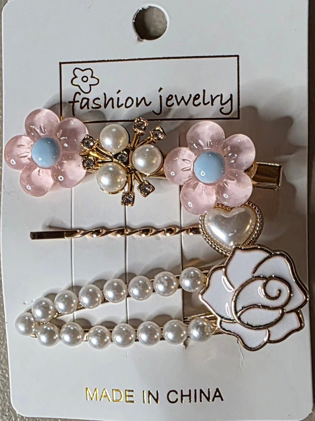 Set of 3 Floral Pearlescent Hair Pins | Purple, Pink, Blue, Yellow & Green - Angelique Boutique
