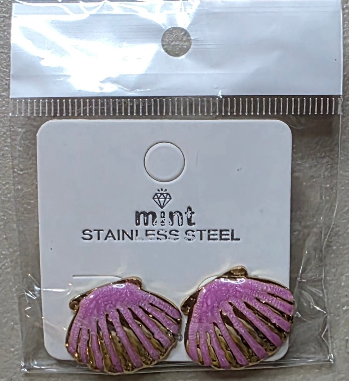 Shell Stainless Steel Earrings – Colorful Enamel Studs for Women - Angelique Boutique