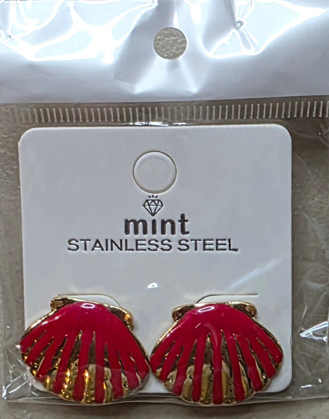 Shell Stainless Steel Earrings – Colorful Enamel Studs for Women - Angelique Boutique
