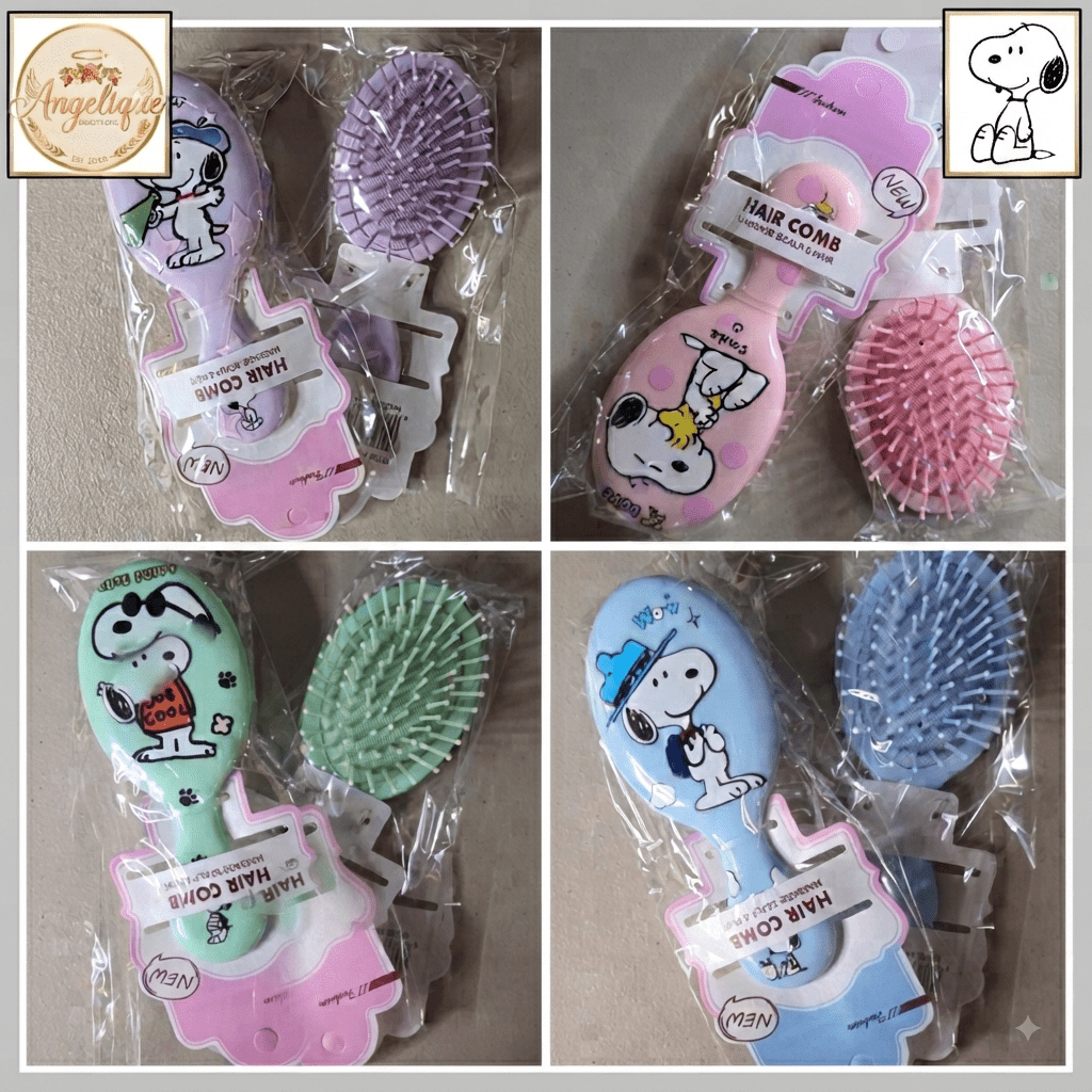 Snoopy Pastel Hair Brush & Scalp Massage Comb – 4 Colors - Angelique Boutique
