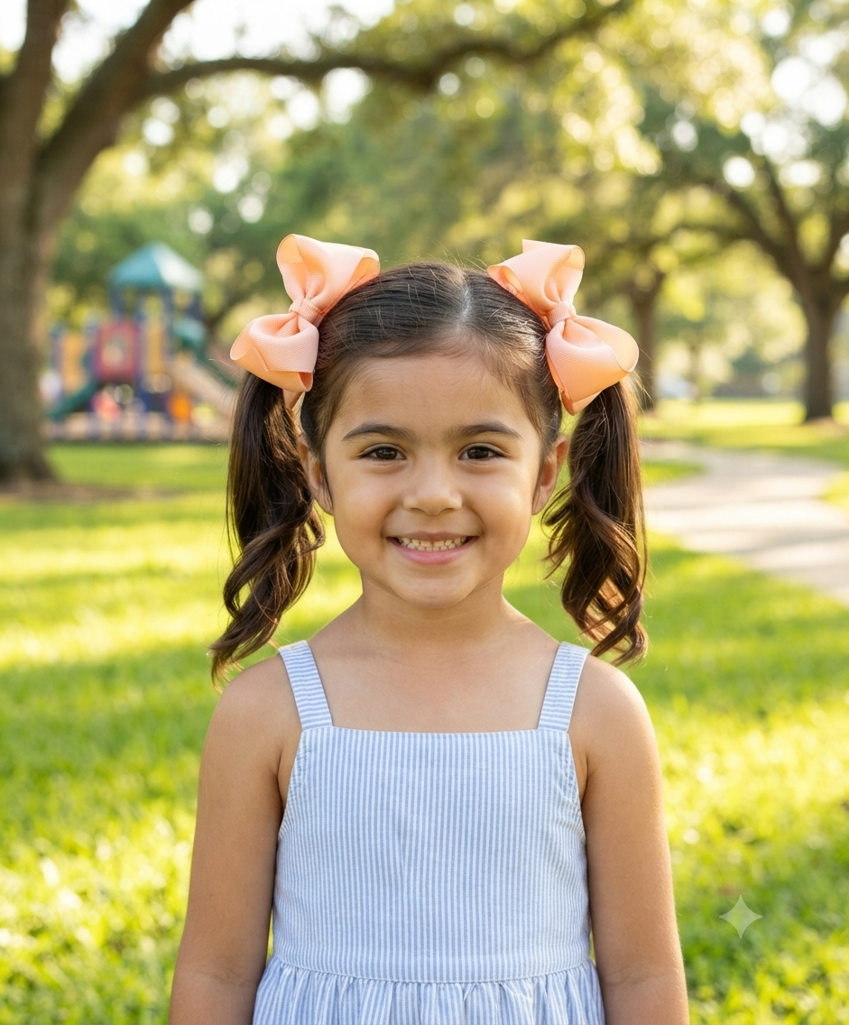 Solid Color Hair Bow Set of 2 for Women & Girls - Angelique Boutique