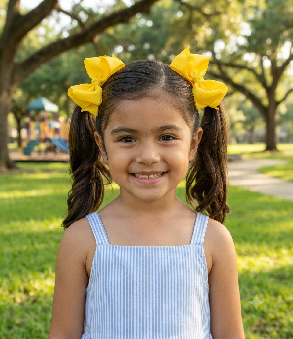 Solid Color Hair Bow Set of 2 for Women & Girls - Angelique Boutique
