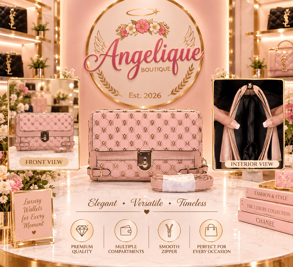 Spacious Multi-Compartment Crossbody Bag with Gold Hardware - Angelique Boutique
