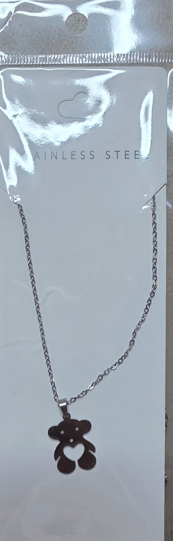 Stainless Steel Bear Charm Necklace – Gold & Silver - Angelique Boutique