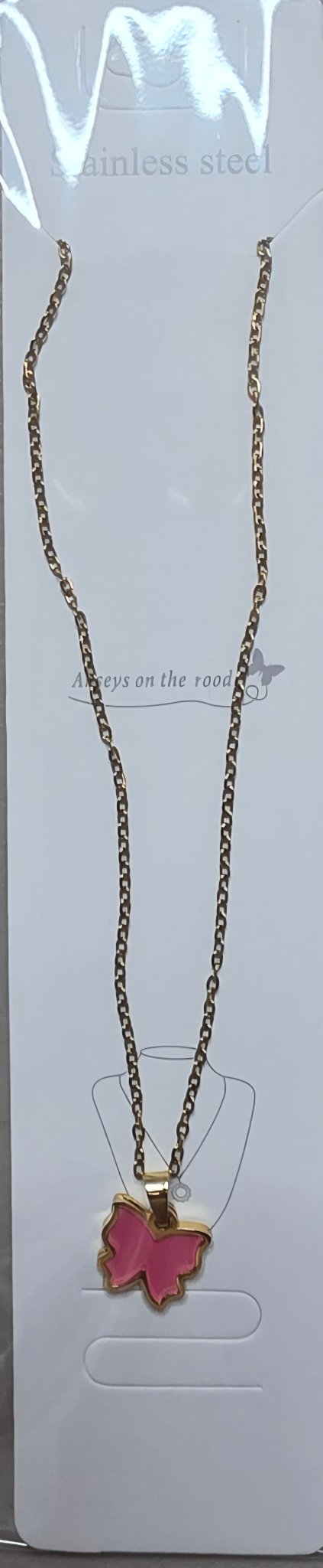 Stainless Steel Butterfly Necklace – 10 Colors Available - Angelique Boutique