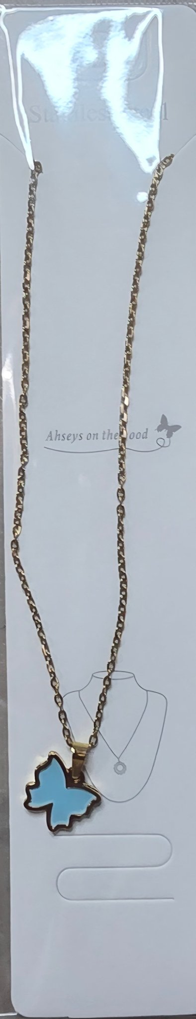 Stainless Steel Butterfly Necklace – 10 Colors Available - Angelique Boutique
