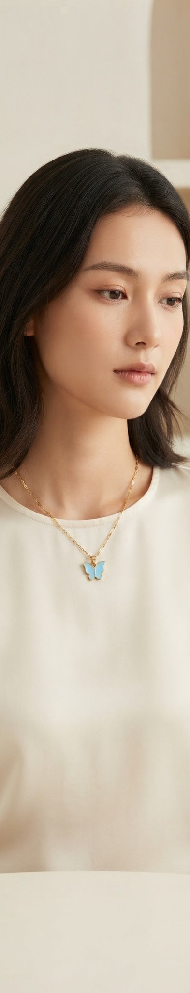 Stainless Steel Butterfly Necklace – 10 Colors Available - Angelique Boutique
